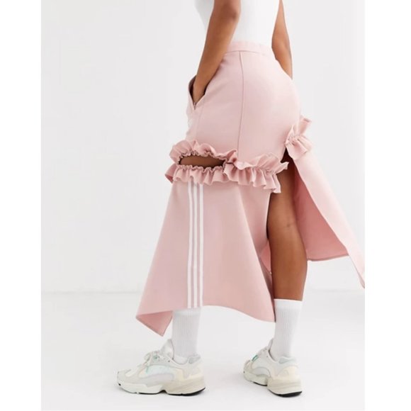 adidas Originals x J KOO Pink Trefoil Ruffle Skirt - Picture 2 of 7